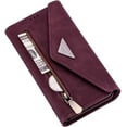 thumbnail image 3 of Wallet Case for Galaxy S22 Ultra, Crossbody Faux Leather Flip Cover with ID Card Holder & Kickstand - Wine, 3 of 14