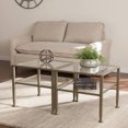 Southern Enterprises Lana Metal/Glass Bunching Coffee Table, Matte