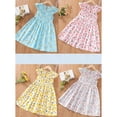 thumbnail image 5 of Gubotare Flower Girl Dresses Spring Skater Dress Casual Summer Short Sleeve Dress Infant to Little Kid (Blue,Size 18-24 Months), 5 of 5