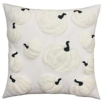 Halloween Pumpkin Fall Throw Pillow Covers 18x18 Inch Autumn Cushion Covers with 3D Embroidery Soft Plush Pillow Cases for Sofa Couch Living Room Bedroom Farmhouse Thanksgiving Halloween