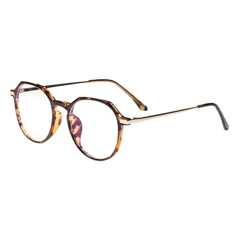 Korean Style Retro Round Frame TR90 AntiBlue Light Fashion Art Flat