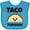 Turquoise, variant on Inktastic Kawaii Taco Tuesday Boys or Girls Baby Bib