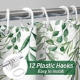 thumbnail image 3 of Spring Floral Shower Curtain with 12 Hooks Green Leaves Shower Curtain Set for Bathroom, Watercolor Boho Bath Curtain Set, Waterproof Fabric Shower Curtain, 3 of 6