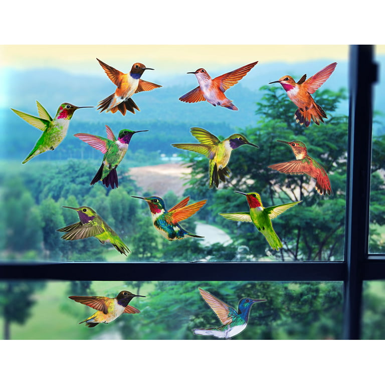 Petallo Anti-collision Window Clings Bird Alert Collision Decals to Prevent Bird Strikes On Window Glass - Set of 12 Hummingbirds, Size: Set of 12 (12