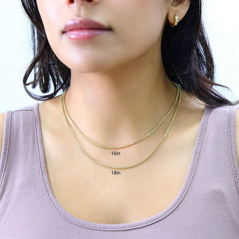 Nuragold 10k REAL Yellow Gold 2mm Venetian Round Box Chain