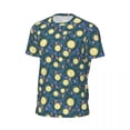thumbnail image 5 of T Shirt For Men Yellow Lemon Slices Men Flower Print Basic Sports T-Shirts Quick-drying Summer Fashi, 5 of 7