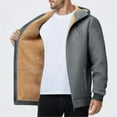 thumbnail image 3 of YOIAVAIOY Men Sherpa Lined Hoodies Full Zip Fleece Hooded Sweatshirt Thick Thermal Outdoor Jacket with Zipper Pockets Gray XL, 3 of 10