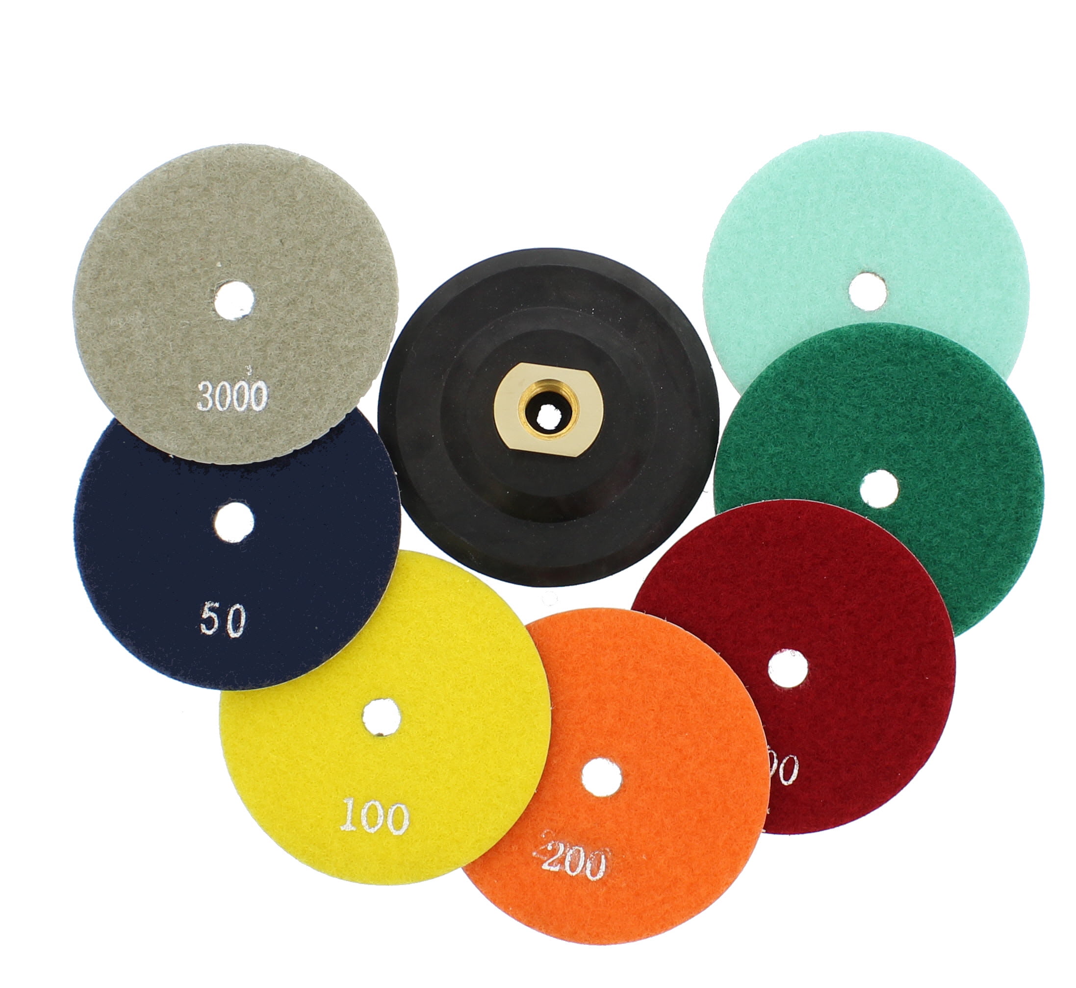 8 Pcs Set Diamond Polishing Pads 4 inch Wet//Dry Granite Stone Marble 5//8-11 USA