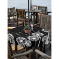 thumbnail image 2 of Outdoor Tablecloths with Umbrella Hole & Zipper, White Dandelion Round Tablecloth 54 Inch, Spring Flowers Botanical Vintage Black Waterproof Table Cloth, Patio/Pool/Picnic Table Covers, 2 of 8
