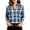 Blue, variant on 3/4 Sleeve Plaid Blouses Collar Dressy Casual Shirts Daily Fashion Loose Fit Tops
