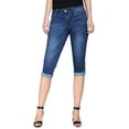 thumbnail image 1 of 2Luver, Women's, Stretchy 5 Pocket Skinny Capri Jeans, Denim Medium, 9, 1 of 4
