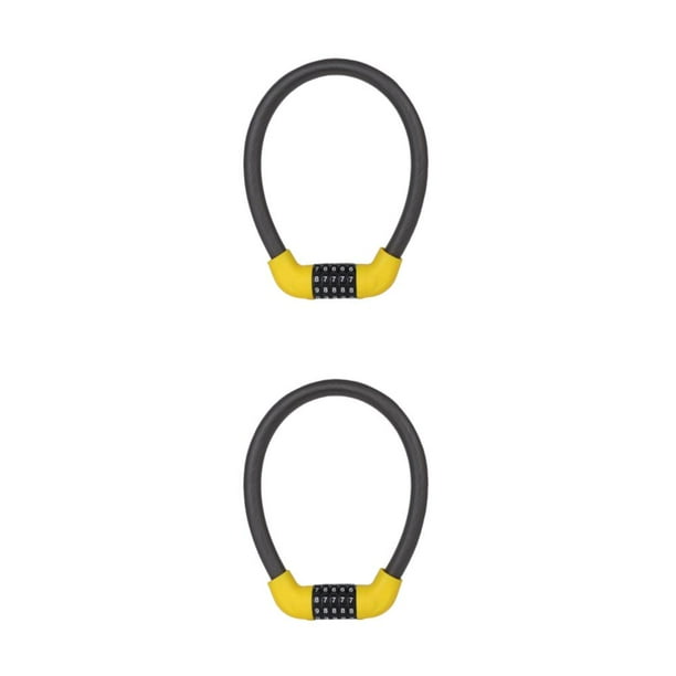Candado de bicicleta flexible Wosthever antirrobo de combinación Largo/Amarillo 2Conjunto