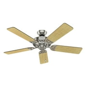 Hunter 52 inch Indoor Ceiling Fan with LED Lights and Pull Chain - Standard Mount Ceiling Fan, 5 Blades, For Bedroom, Living Room, or Kitchen, Quiet - Studio Series 53064, Brushed Nickel