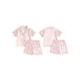 thumbnail image 2 of Toddler Boys Girls Summer 2PCS Pajama Sets Lapel Checkerboard Print Short Sleeve Lapel Shirt Top Elastic Shorts Kids Sleepwear Summer Outfits, 2 of 9