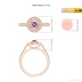 thumbnail image 5 of ANGARA Natural 0.16 Ct. Amethyst with Diamond Halo Ring in 14K Rose Gold for Women (Ring Size: 6.5), 5 of 9