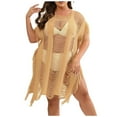 thumbnail image 1 of Plebaso Robe de Plage Grande Taille pour Femmes avec Franges et Découpes, Maillot de Bain, Robe de Plage pour Dames, 1 of 6