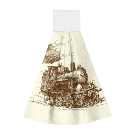 

Disketp Train Hanging Kitchen Towel Tie Towels Tea Bar Dish Cloths Dry Towel for Laundry Room Decor (18*14in)