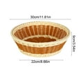 thumbnail image 3 of Bread Baskets Woven Plastic Wicker Fruit Baskets Round Imitation Rattan Basket Stackable Food Serving Holder For Kitchen Restaurant Outdoor Storage Tray, 3 of 6