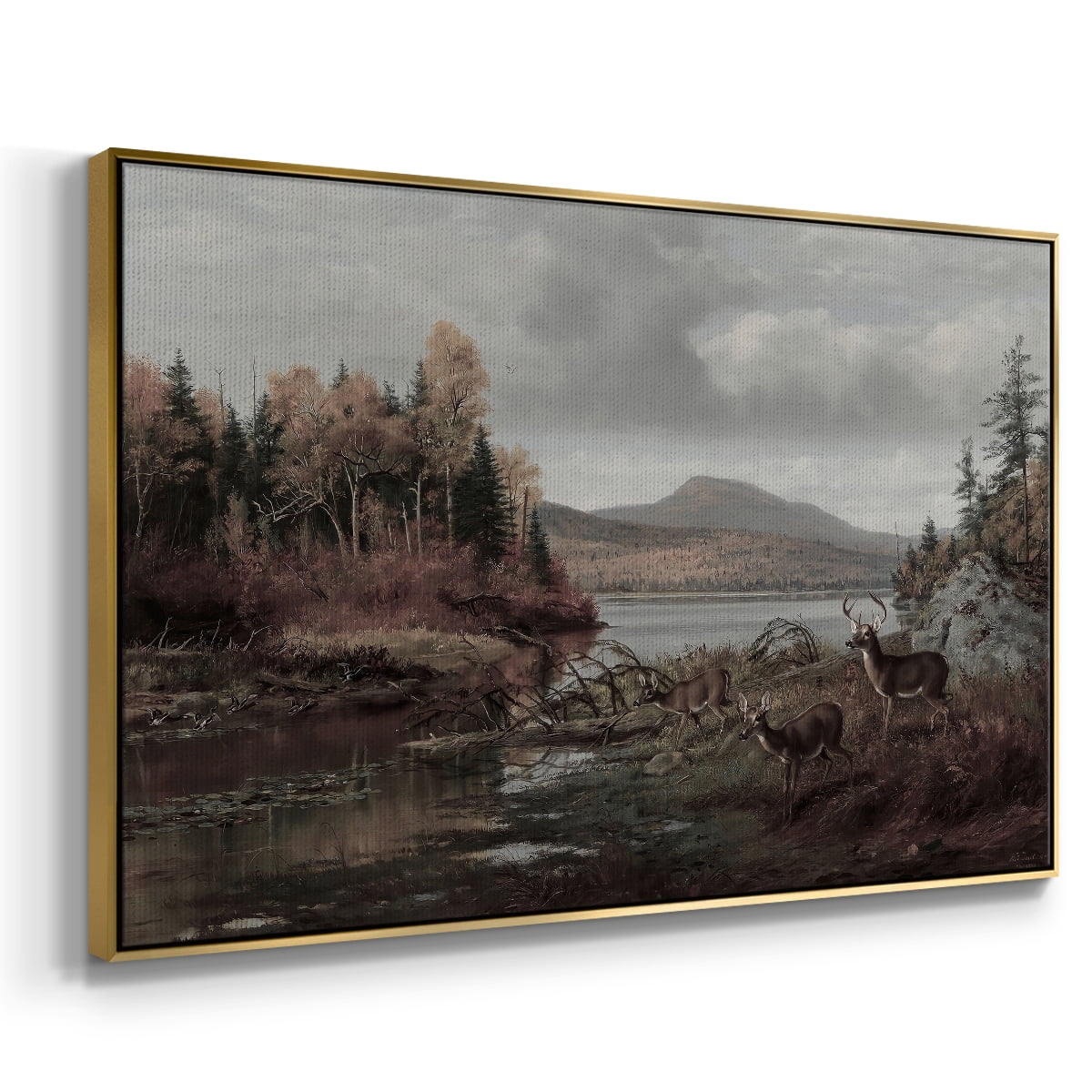 Vintage Landscape-XXVI By Wexford Home Framed in Gold Wood Gallery Wrapped Canvas 17 in. x 25 in.