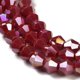 thumbnail image 3 of Opaque Solid Color Electroplate Glass Beads Strands AB Color Plated Faceted Bicone Dark Red 4x4mm Hole: 0.8mm about 87~98pcs/strand 12.76~14.61 inch(32.4~37.1cm), 3 of 4