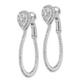 thumbnail image 2 of FB Jewels Sterling Silver CZ Omega Back Hoop Earrings, 2 of 3