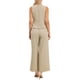 thumbnail image 3 of INSPIRAR CHIC Conjuntos de Dos Piezas para Mujeres, Chaleco de Lino, Ropa Casual Elegante, Trajes de Pantalones de Pierna Ancha, XL Caqui, 3 of 6