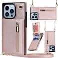 thumbnail image 1 of Funda tipo bandolera CHAO para iPhone 14 Pro con tarjetero correa de cordón cierre magnético piel sintética, 1 of 5