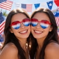 thumbnail image 4 of Patriotic Rimless Heart Shaped Sunglasses for Women Men Usa Accessories for Memorial Day 4Th of July Pool Birthday Party Holiday Events, Glasses *1, 4 of 7
