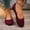 Wine, variant on Women Shoes Womens Flats Slip On Ballet Flats for Women Closed Round Toe Hollow Mesh Knit Flat Shoes Solid Color Breathable Comfort Walking Loafers Wide Width Women Shoes Casual Dress Daily House