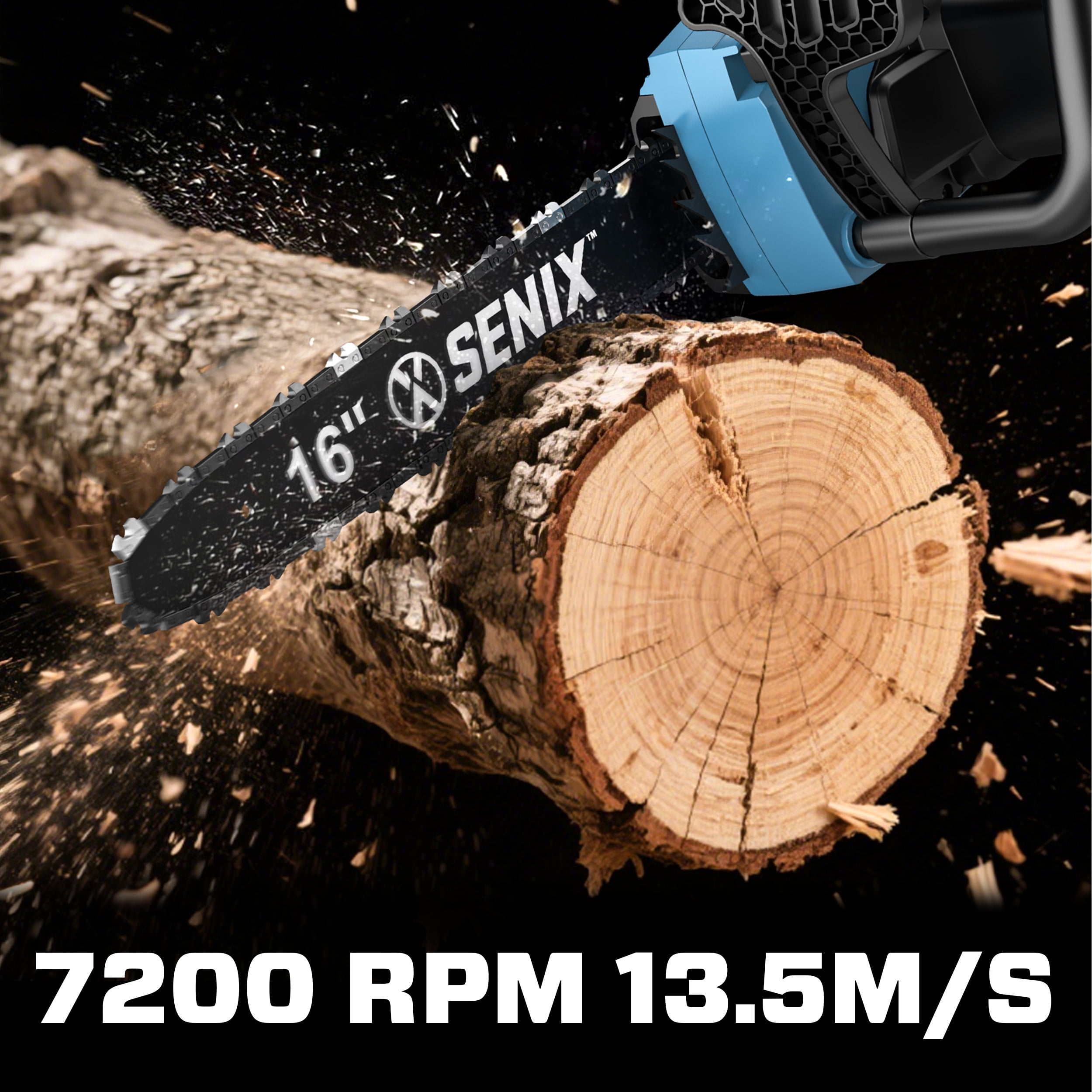 Senix 16-Inch 12Amp Electric Corded Chainsaw, Oregon Bar and Chain