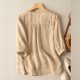 thumbnail image 2 of LEEYNEER Blusa informal holgada lisa con mangas 3/4 y cuello redondo con bordado floral de verano para mujer, 2 of 6