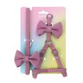 thumbnail image 2 of Flmtop Pet Harness Bowknot Decor Adjustable Polyester Dog Safe Chest Strap Leash for Walking Purple, 2 of 9