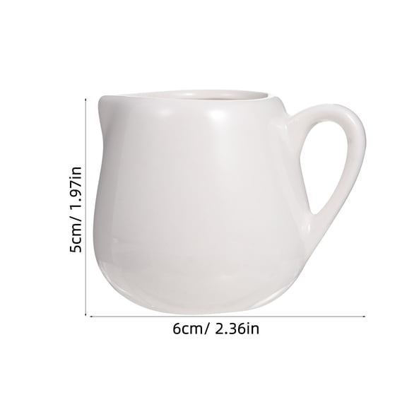 SEWCHICS Set of 2 White Ceramic Mini Sauce Jugs with Ergonomic Grip Handles for Kitchen, Dining, and Home Use