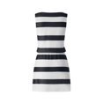 thumbnail image 5 of Genuiskids Women Summer Casual Striped Dress V Neck Spaghetti Strap Mini Dress Elastic Waist Belt Swing Dress with Pockets Streetwear, 5 of 9