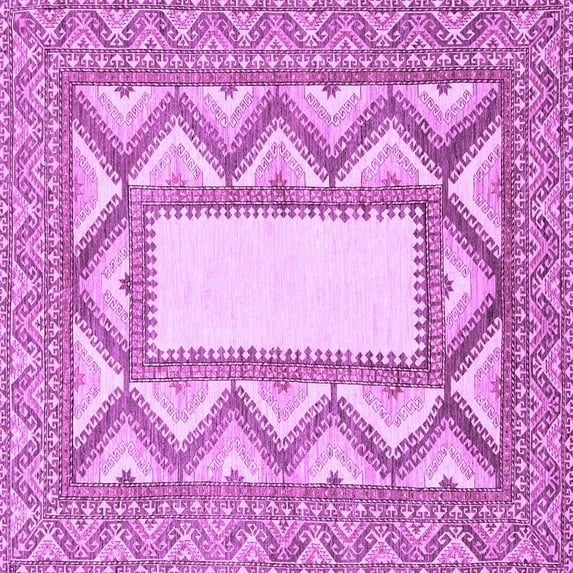 Ahgly Company Indoor Square Abstract Purple Modern Area Rugs, 8' Square