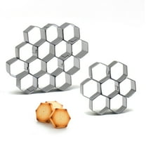 Taotanxi Hexagon Cookie Cutter - Geometric Multicutter- Football Cake Fondant Cutter - 14 Cavity,Hexagon Biscuit Cutters,Novel Creative Cake Decorating