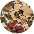 thumbnail image 3 of Contemporary Area Rug (7'10'' Round) Floral Beige, Brown Indoor Round Easy to Clean, 3 of 6