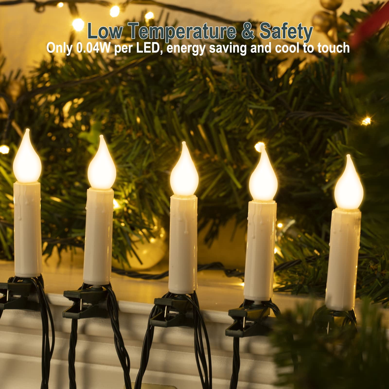DONGPAI 30 PCS Flameless LED Taper Candles Battery Operated Christmas Tree Candle Lights Electric Fake Candles Perfect for Holiday Home Garden Wedding Parties Decor