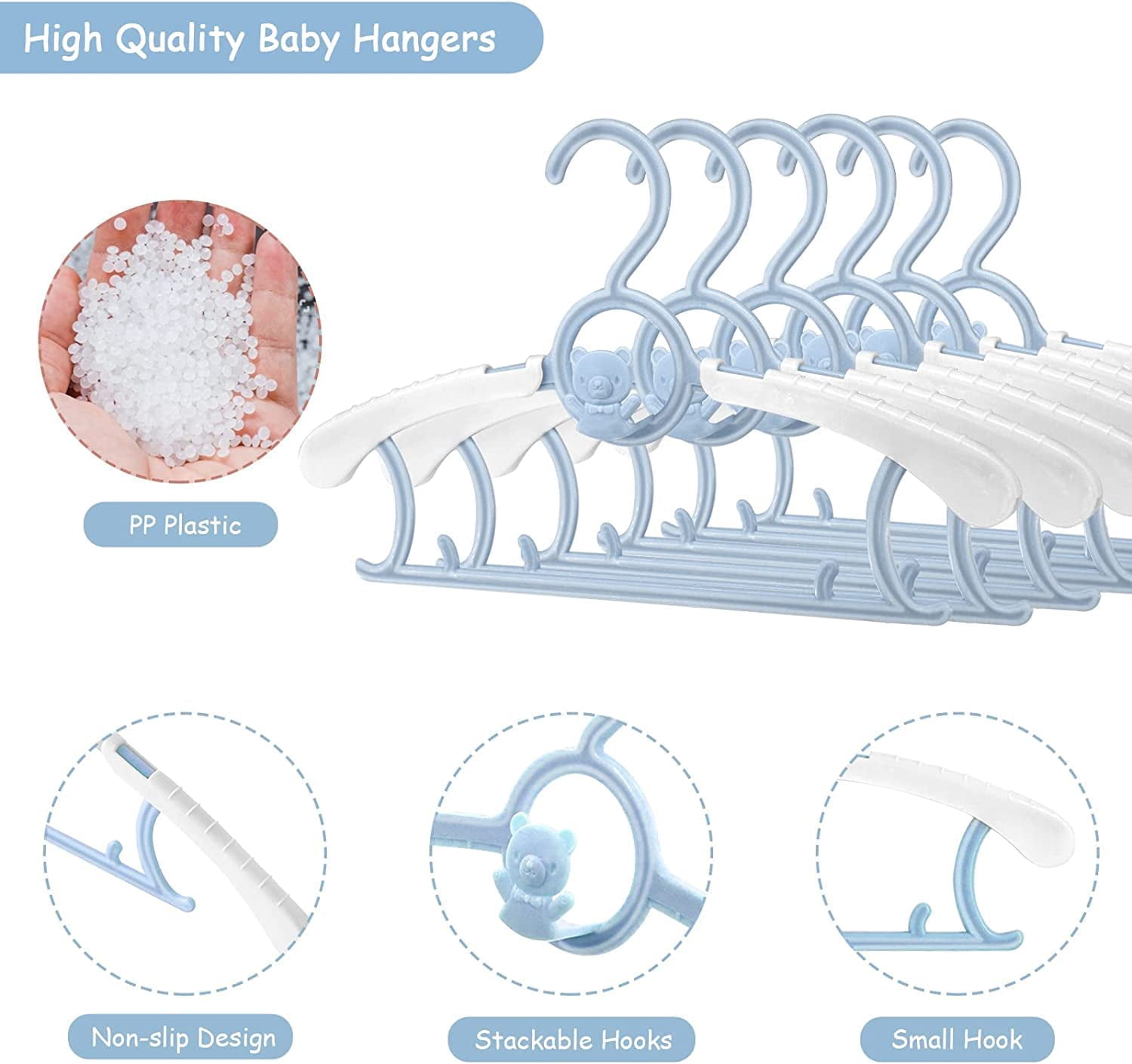 Adjustable Baby s, 20pcs Toddler Kids Child Nursery Closet s - Non-Slip, Extendable, Ideal for Newborn Clothes (Colourful Bear Design)