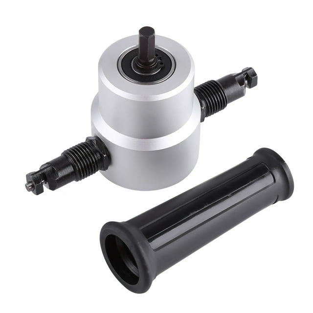 Accesorio de Cizalla de Hoja de Metal para Cortador de Taladro Kit de Herramientas de Corte de Taladro eléCtrico de Doble Cabezal Ajustable de 360 Grados para Corte de Curva Recta y CíRculo ANGGREK Otros