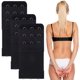 thumbnail image 4 of 3 piezas de extensores de sujetador negros para mujer, 3 ganchos, 3 filas, hebilla de extensión de ropa interior elástica, accesorios de embarazo, 4 of 5