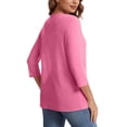 thumbnail image 4 of Aofany Women’s Summer Cardigans Lightweight Open Front 3/4 Sleeved Thin Cardigan with Curved Edges, Elegant, Casual, Lightweight Cardigan, 4 of 8