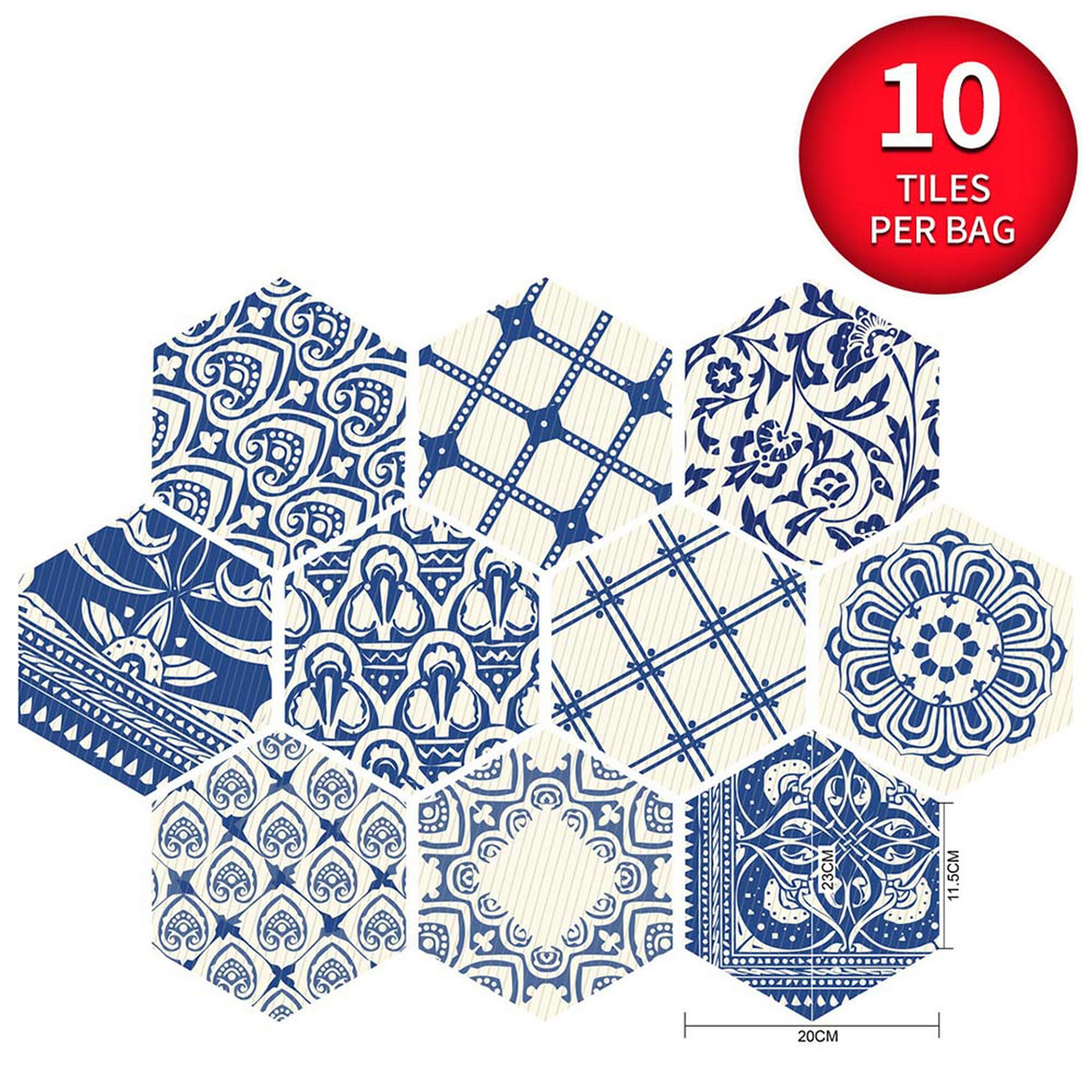 Creative Home PVC NonSlip Stickers Hexagon Kitchen Bathroom Floor Wall