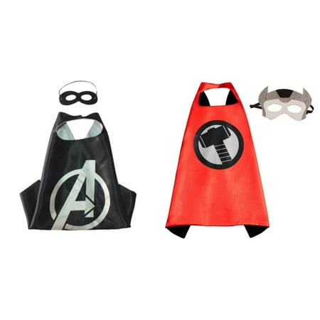 Avengers & Thor Costumes - 2 Capes, 2 Masks with Gift Box by Superheroes