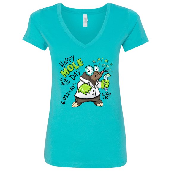 Inktastic Happy Mole Day Chemistry Mole Women's V-Neck T-Shirt
