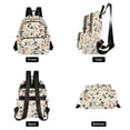 thumbnail image 4 of FORMRS Mini Backpack Purse for Women Quilted Travel Daypack Casual Shoulder Bag, Beige Leaves Plaid, 4 of 7