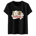 thumbnail image 4 of WILLBEST T Shirts for Women Casual V Neck 2024 Womens Fashion Sports Baseball Print Round Neck Short Sleeve Casual Top T Shirt 4 Tops, 4 of 5