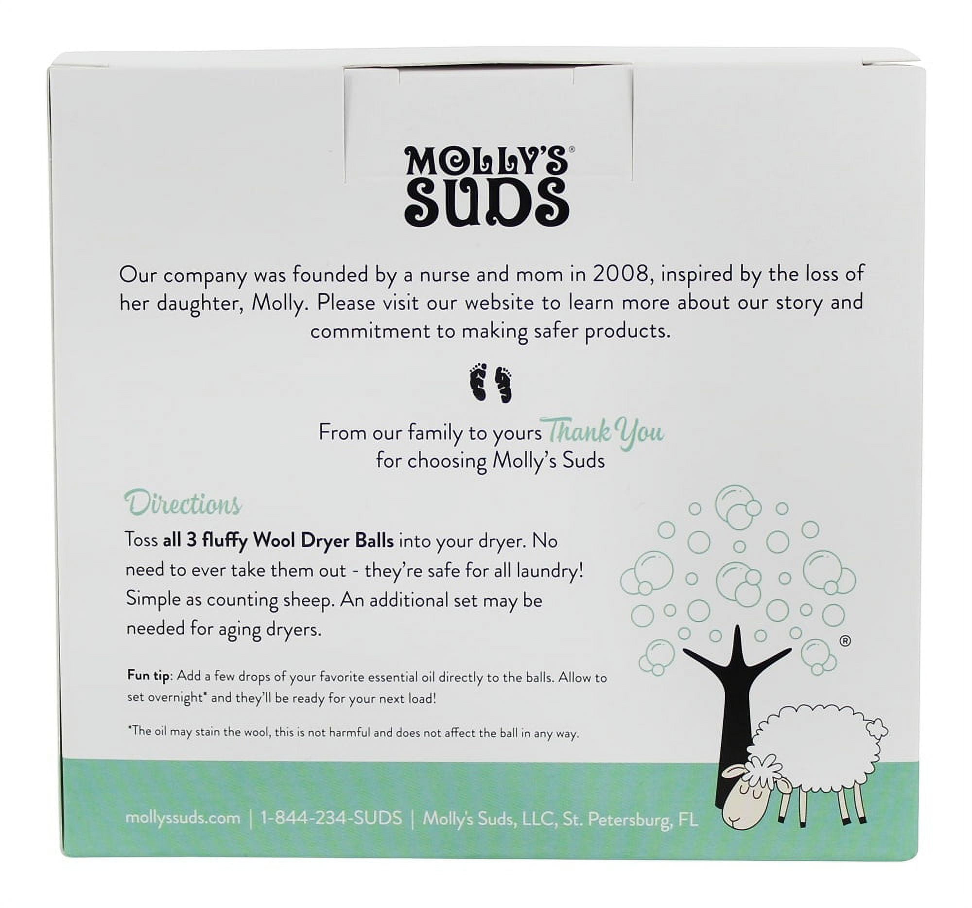 Wool Dryer Balls 3-Pack - Molly's Suds – Pure Living Space