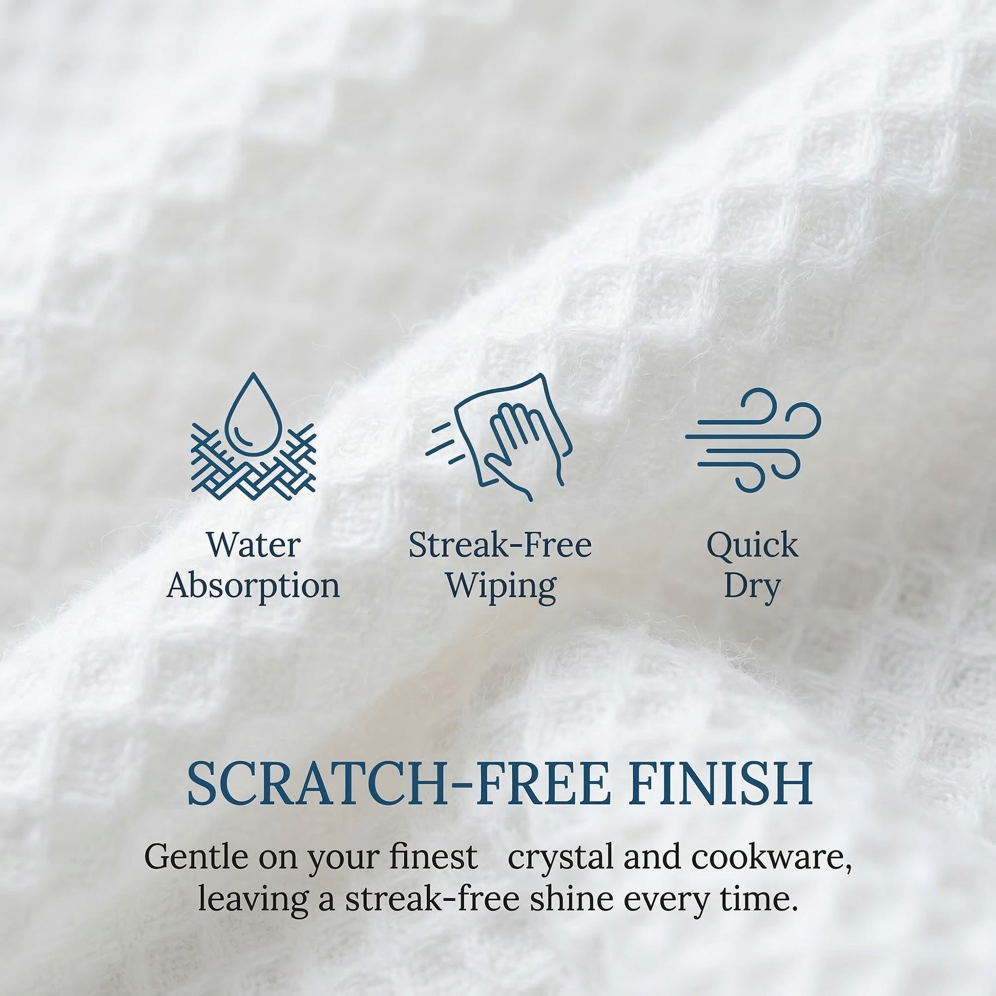 Unique Bargains 2Pcs 100% Pure Cotton Solid Soft Absorbent Kitchen Towels White 25" x 15"