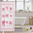 thumbnail image 2 of Pink Bowknot Kids Shower Curtains,Geometric Plaids Grids Patchwork Fashion Bathroom Curtains for Girls Women,Bow Tie Knot Princess Romantic Chic Waterproof Curtains,12 Hooks Suits,72"W x 84"L, 2 of 2